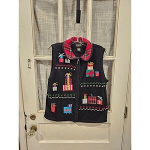Christmas Sweater Vest with‎ Christmas Presents Women's Size Large
